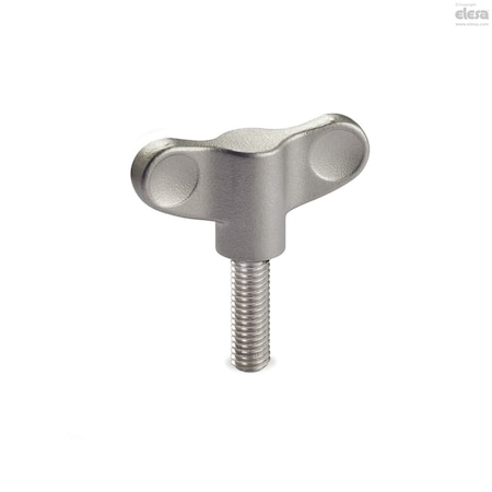 Elesa Thumb Screw, M5-20, Wing, Matte, 21 mm Head Ht, 20 mm Lg EWNM-SST-p